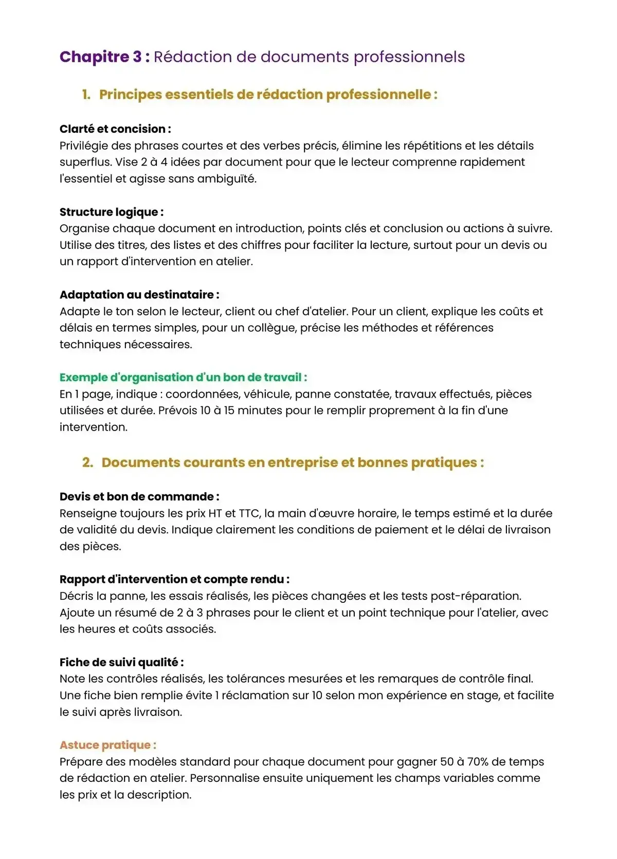 Example Fiche de Révision Bac Pro CPA